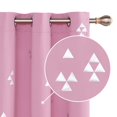 thumbnail image 2 of Cortinas opacas Deconovo con estampado triangular, aislamiento térmico, ojales y paneles de protección solar, color rosa, 96 cm de ancho x 213 cm de largo, para dormitorio u oficina., 2 of 7