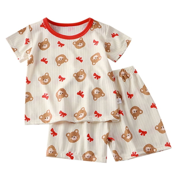 COMVALUE Ensemble T-Shirt et Short Tailles Enfant (Rouge, 3-4 Ans)