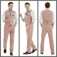 thumbnail image 6 of ETHAN Linen Suits for Wedding Men 2 Piece Suits Groomsmen Tuxedos Summer Beach Prom Vest and Pants Set Pink S, 6 of 6