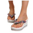 thumbnail image 1 of Dakaela Women's Platform Flip Flop Rhinestones Arch Support Summer Thong Sandals Soft Cushion Slippers, 1 of 7