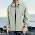 thumbnail image 2 of Mens Lightweight Waterproof Jacket Windproof Rain Hooded Hiking Jackets Color: Army Green Size: XXXL, 2 of 5