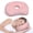 Pink, variant on Pozico Ear Piercing Pillow for Side Sleepers, Soft Velvet Donut Cushion with Hole for Pain Relief, Removable Washable Cover, White