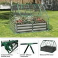 thumbnail image 3 of Home-Complete 4ft x 3ft Galvanized Raised Garden Bed with PVC Green House, 3 of 9