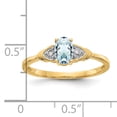 thumbnail image 2 of 14K Yellow Gold Diamond & Aquamarine Ring, 2 of 2