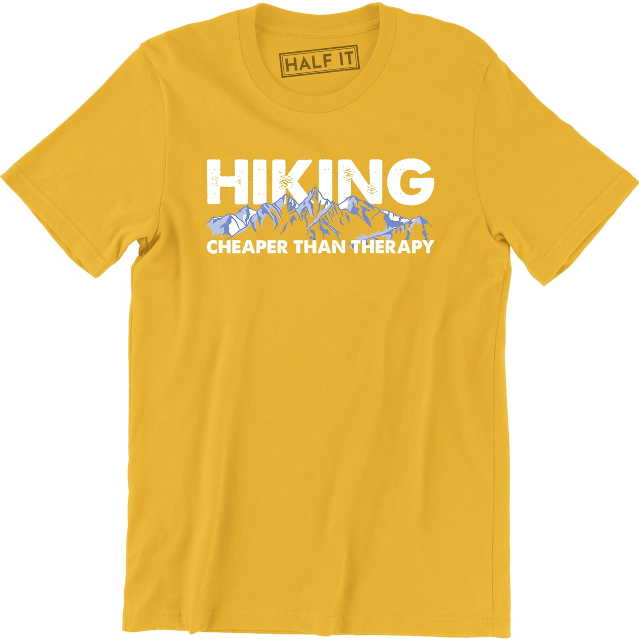 Men Hiking Cheaper Than Therapy Funny Camping Mountain Outdoor Summer T-Shirt