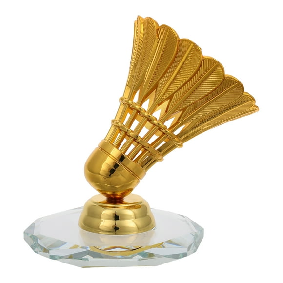 KAKOWELY Decorative Badminton Statue For Car Dashboard Elegant Gold Shuttlecock Sculpture For Badminton Enthusiasts Auto Interior Accessory,4.72X"X3.94"X3.15"
