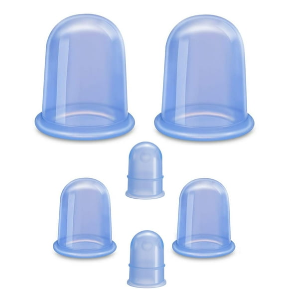 SHKIBY Silicone Cupping Therapy Sets (6-Pc Kit) - Included 2 Pcs Facial Suction Cups, Anti Cellulite Cup Massager - Vacuum Suction Cup for Cellulite Treatment - Amazing Cellulite Remover