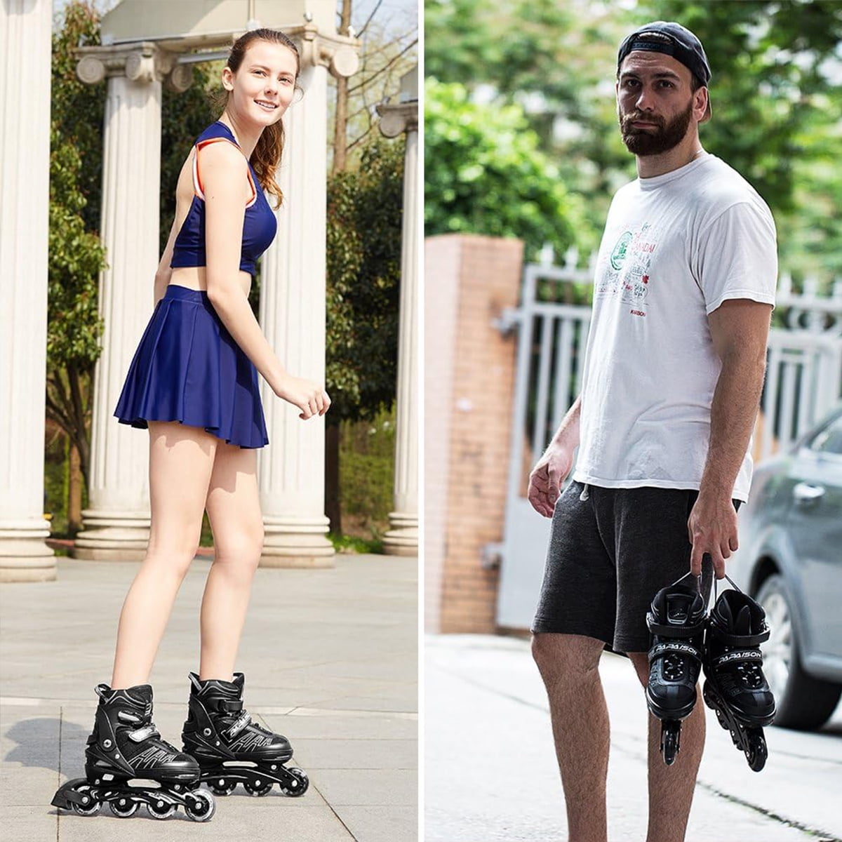 GIATUEE Light up Adjustable Roller Skates for Men Women, Inline Skates for Adult(XLarge)