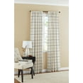 thumbnail image 5 of (2 pack) Mainstays Farmhouse Light Filtering Rod Pocket Curtain Panel, Set of 2, Beige Plaid, 38" x 84", 5 of 11