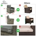 thumbnail image 6 of Homrest Outdoor Patio Funiture Set, 6 Pieces Wicker Rattan Sofa  All Weather Cushions and Table (Khaki), 6 of 10