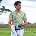 thumbnail image 6 of Daiia Cute Pineapples Pattern Men’s Polo Shirts,Solid Deck Shirt,Classic Fit, Breathable Cotton Polo for Casual and Sport Wear-, 6 of 9