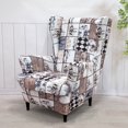 thumbnail image 3 of Skksst Wingback Sofa Cover Floral Print Armchair Slipcover 2 Pieces Stretch Home Decor Furniture Portector, 3 of 7