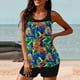 thumbnail image 4 of Trajes de baño tankini para mujer Trajes de baño de dos piezas con espalda de tiras y estampado conservador para mujer Traje de baño de dos piezas para mujer, 4 of 6
