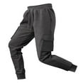 thumbnail image 2 of Stamzod Black Joggers for Men Solid Color Elastic Waist Cargo Pants with Pocket Casual Workout Sweatpants for Men Dark Gray L, 2 of 10