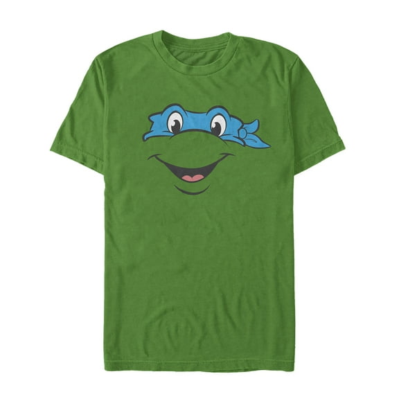 Men's Teenage Mutant Ninja Turtles Leonardo Face  Graphic Tee Kelly Green Medium