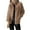 Khaki, variant on HKEJIAOI Winter Clearance S-A1 Womens Winter Coats Fleece Turn-down Collar Zip Up Long Sleeve Sherpa Jackets with Pockets