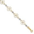 thumbnail image 2 of 14K Solid Yellow Gold Diamond Cut Open Cross Chain Bracelet For Women – 7.5 Inch (Spring Ring Clasp) 2 of 4