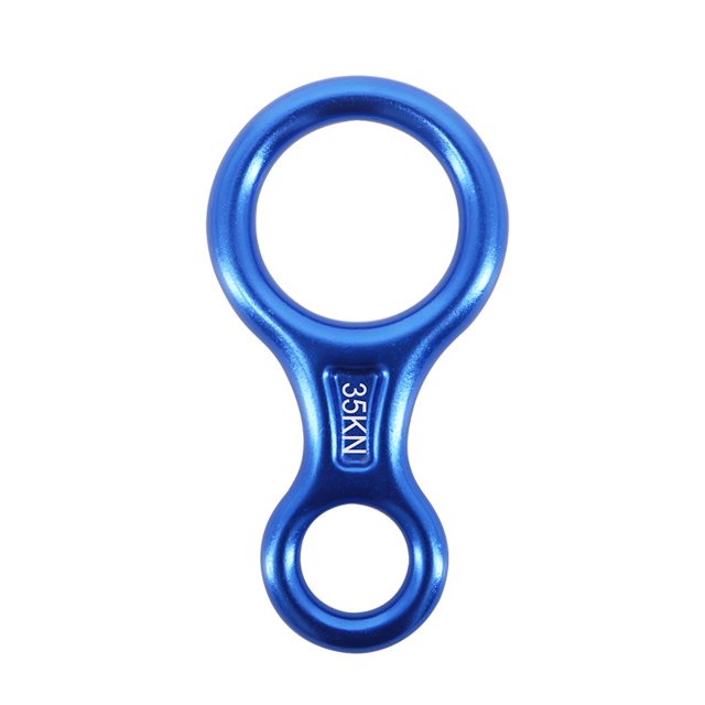 CHAO Rappel ocho de 35 kN (azul), dispositivo de rappel de escalada 8 descensor para cuerda de diámetro 8-13 mm