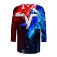 thumbnail image 5 of GaThRRgYP Spring Tops for Women 2025,Womens Summer Tops Plus Size,Women's Fashion Printed T-shirt Mid-length 3/4 Sleeves Blouse Round Neck Casual Tops Blue XL, 5 of 5