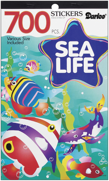 Darice Sea Life Stickerbuch – 700 Aufkleber Mit Meeresmotiven, 24 X 15 Cm, Für Bastelprojekte