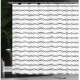 thumbnail image 4 of Ambesonne Abstract Shower Curtain, Horizontal Chain Style, 69"Wx75"L, White Dark Grey, 4 of 5