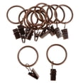 thumbnail image 1 of DOLITY 3-4 Packung 12 Pieces Metal Curtains Drapery Rings with Clips Copper 25mm 3 Pcs, 1 of 9