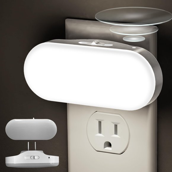 Luz nocturna DoresShop LED para conectar a la pared, 1 W, 5000 K (paquete de 2)
