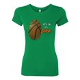 thumbnail image 2 of Wild Bobby, Basketball Fingerprint It's In My DNA, Sports, Women Slim Fit Junior Tee, Kelly, Large, 2 of 5