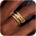thumbnail image 1 of xianyou-Stackable Gold Rings for Women, 18K Gold Plated Cubic Zirconia Statement Rings, Non Tarnish Ring Set, Dainty Gold Rings for Women, Trendy Fashion Chunky Stacking Rings, 1 of 4