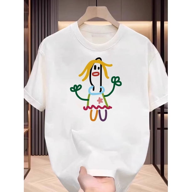 Men'S Short-Sleeve T-Shirt with a Colorful Print Hip-Hop Design, Made of Pure Cotton for Both Genders., Casual Sporty Tee, Comfy Tee