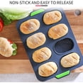 thumbnail image 5 of Mini Plateau de Cuisson,Moule Pain au Lait Moule à Pain français 8 grilles Moule à Pain en Silicone2Pcs Moules à Muffin pour Le Pain français et Les Rouleaux de Pain, 5 of 5