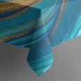 thumbnail image 5 of Blue Gold Marble Pattern Square Tablecloth,Waterproof Square Table Cover,Wipeable Spillproof Washable Table Cover for Home Kitchen Party Decor 42"X42"(107x107cm), 5 of 6