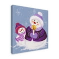 thumbnail image 2 of Trademark Fine Art 'Snowmen In Purple With Candle' Canvas Art by Beverly Johnston, 2 of 3