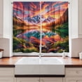 thumbnail image 3 of Ambesonne Lake Kitchen Curtains, Colorful Mesmerizing Scenery, 55"x36", Burnt Sienna Green Teal, 3 of 3