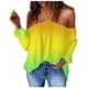 thumbnail image 1 of Mujeres Flores Impresión Cuello en V Manga larga Halter Sexy Fuera del hombro Camiseta Casual Tops Blusa Fridja  czfsfas4520, 1 of 5