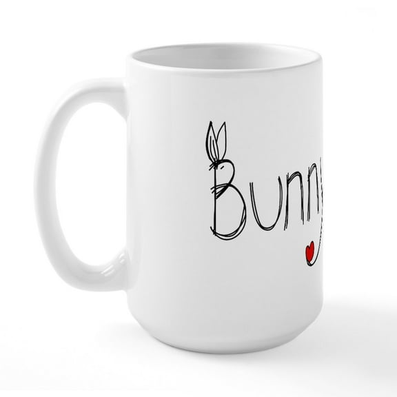 CafePress - Bunny Love Large Mug - 15 oz Ceramic Large White Novelty Mug