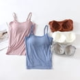 thumbnail image 2 of Camisola modal con almohadilla para el pecho, ropa interior inalámbrica, copa integrada, camiseta de fondo ajustado, tirantes finos ajustables para mujer, 2 of 6