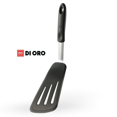 - DI ORO Chef Series Flexible Long Turner Spatula 600°F Heat-Resistant Flexible Silicone Omelet Turner - Forever Warranty