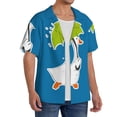 thumbnail image 2 of Gukieu Goose Holding an Umbrella Print Men's Short-sleeved Shirts, Button-down Pocket Shirts, T-shirts, Beach Vacation Travel Summer Clothing-4X-Large, 2 of 5