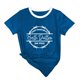 thumbnail image 1 of Women Tee Tops Cute Fashion Crew Neck Short Sleeve T-shirts Top Casual Summer Tops For Women GirlsSapphire Blue white FontS, 1 of 5