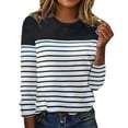 thumbnail image 2 of Plus Size Tops Long Sleeve Round Neck Printing Fall Smocked Tops Womens Plus Size Tops Black 2XL, 2 of 3