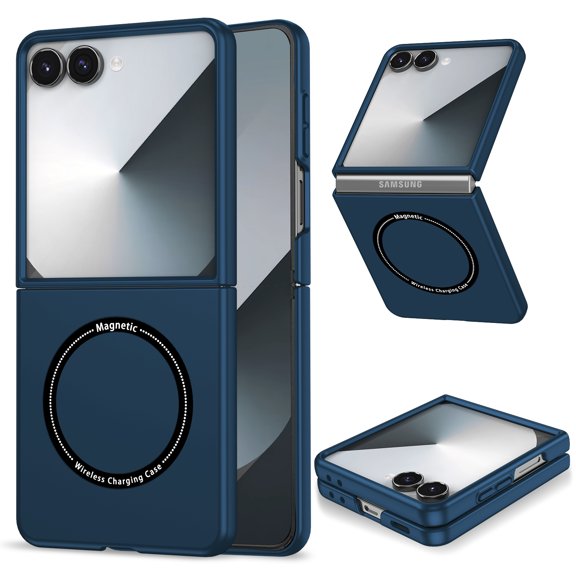 Dteck Magnetic Case for Samsung Galaxy Z Flip8,Shockproof PC Case Compatible with Mag Safe Slim Anti Scratch Phone Protective Cover for Galaxy Z Flip 8 ,Darkblue
