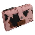 thumbnail image 3 of Wrangler Wallets for Women Slim Bifold Credit Card Holder, Cow Print-Pink, 3 of 7