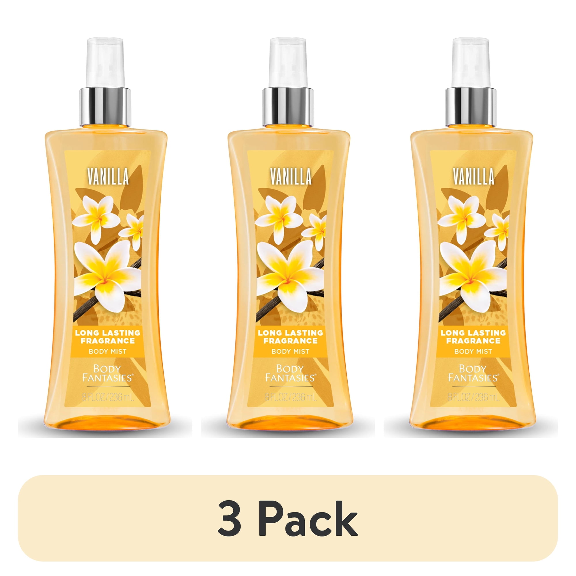 (3 pack) (3 pack) Body Fantasies Signature Fragrance Body Spray Vanilla 8 fl oz