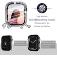 thumbnail image 3 of 2-Pack Compatible with Apple Watch Bling Case 40mm Series SE 6 5 4 Screen Protector with Tempered Glass, 200 Diamonds Crystal Sparkling Protective Face Cover Bumper Frame for iWatch Women, 3 of 5