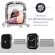 thumbnail image 5 of 2-Pack Compatible with Apple Watch Bling Case 41mm Series 8 Series 7 Screen Protector with Tempered Glass, 200 Diamonds Crystal Sparkling Protective Face Cover Bumper Frame for iWatch Women, 5 of 5