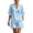 Z128 Light Blue, variant on 2 Piece Short Sets for Women Summer Casual Vacation Linen Matching Outfits V Neck Tunic Top and Shorts with Pockets White,L