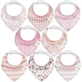 thumbnail image 1 of Baberos orgánicos tipo bandana para bebés KeaBabies, paquete de 8 para niñas, 1 of 9