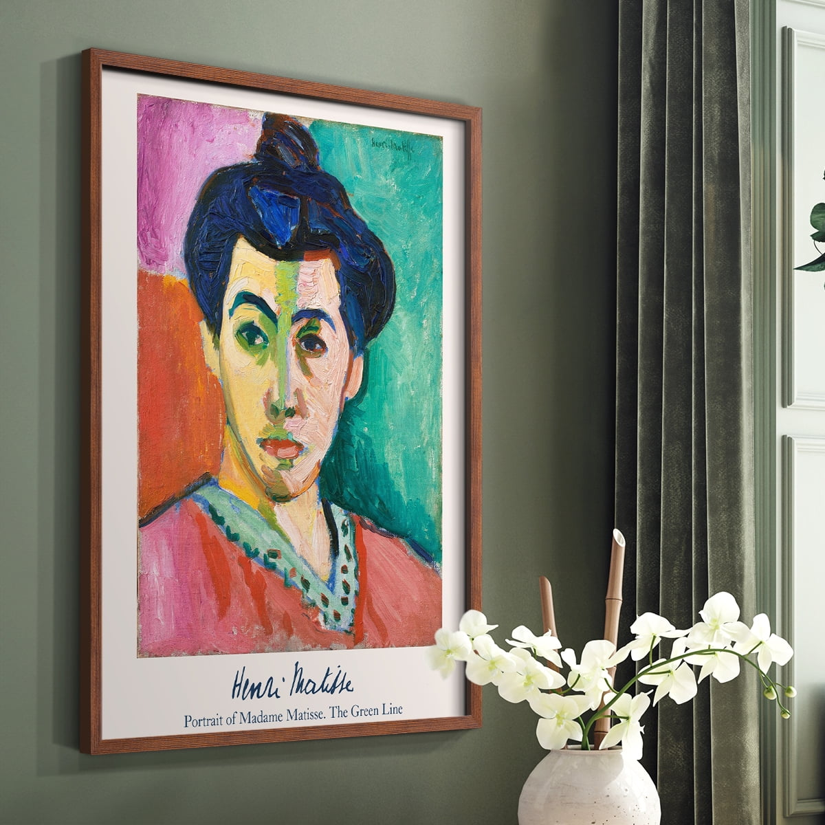Matisse DIII Framed Print in Brown Solid Wood Framed Print No Nail Hanging