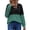 A-Green, variant on Women's Color Block Long Sleeved Blouse V-Neck Loose Pullover Soft Knit Casual Sweatshirt Top for Fall Winter Daily Wear A-Wine S